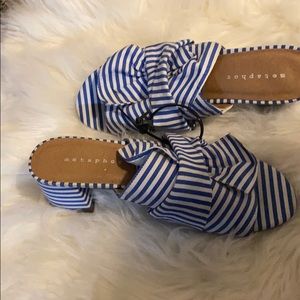 Blue and white striped shoes/sandals